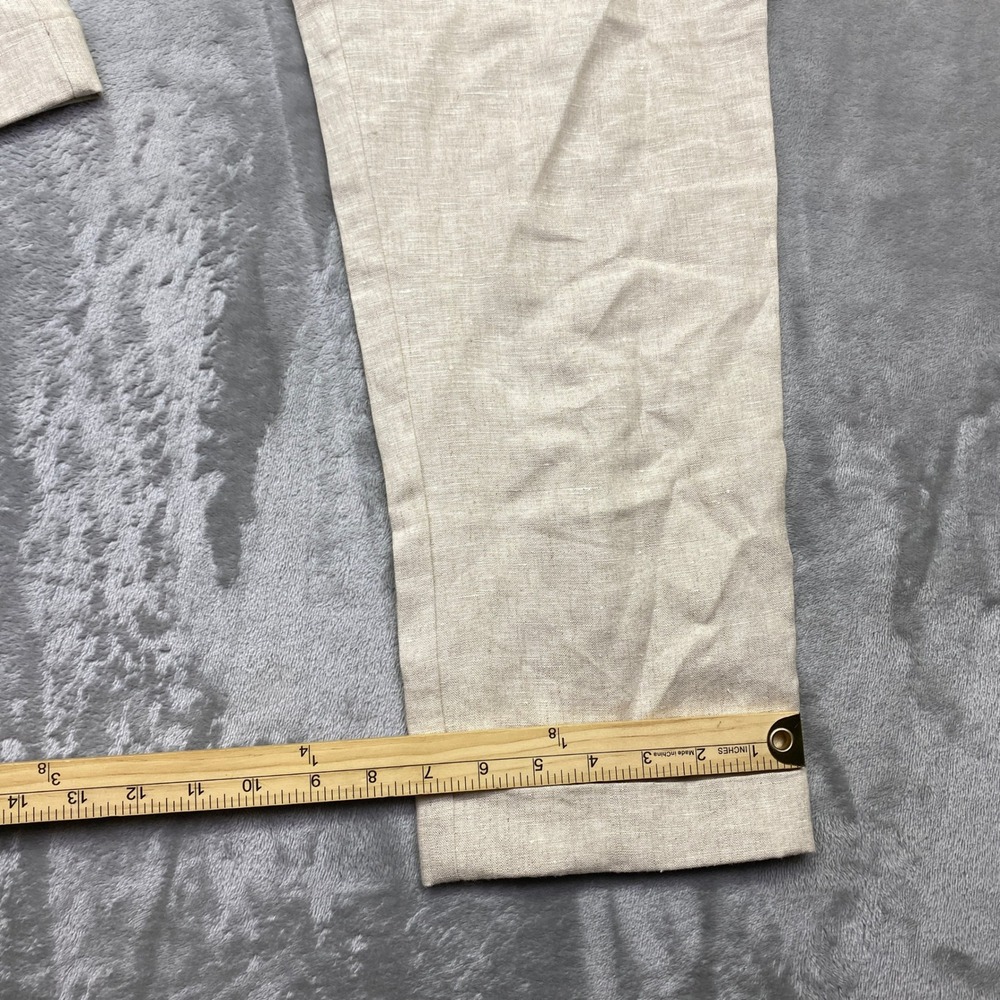 Reformation Linen Blend Pleated High Waist Trousers Pants Beige Sz 28" Tropical - Picture 4 of 10